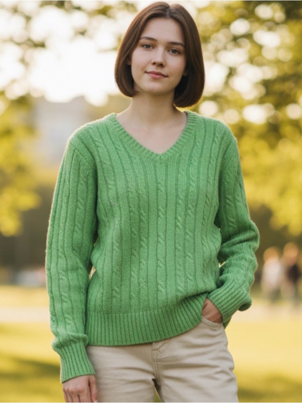 🫶🏻 Merona Green Cable Knit Sweater